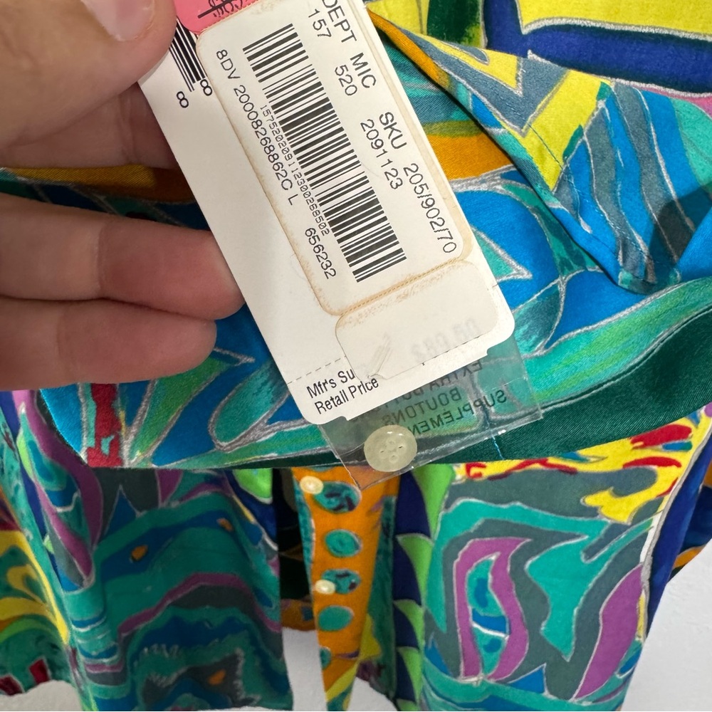 Ralph Lauren Green and Yellow Casual Button Down Shirt large - Picture 5 of 8